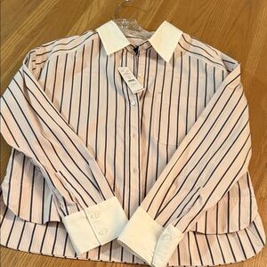 Striped Shirt with Pink & White Accents